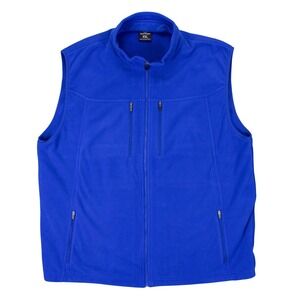 SCOTTeVEST Fireside Fleece Vest 2XL Blue Travel Tech 15 Pockets RFID Full Zip